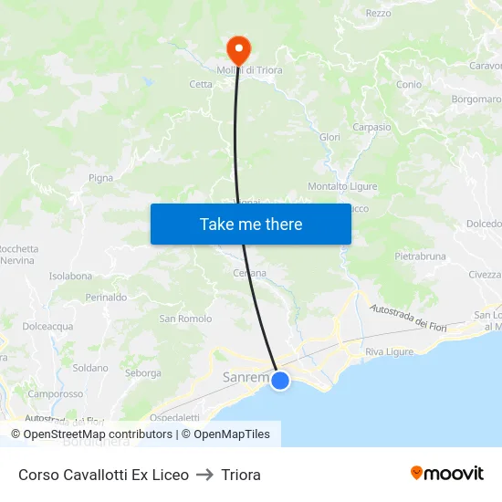 Corso Cavallotti Ex Liceo to Triora map