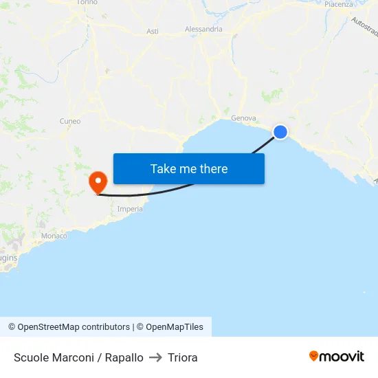 Scuole Marconi / Rapallo to Triora map
