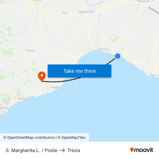 S. Margherita L. / Poste to Triora map