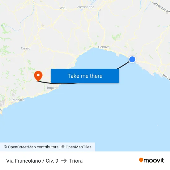 Via Francolano / Civ. 9 to Triora map