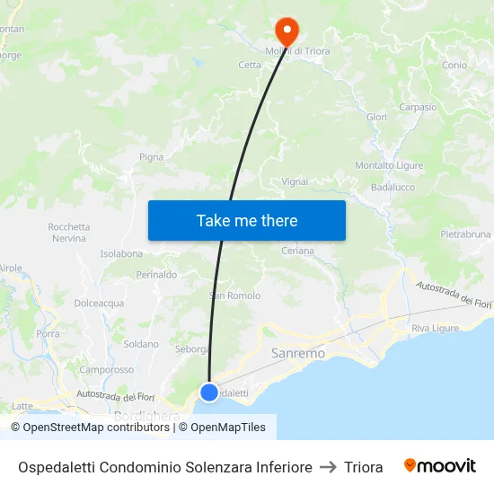 Ospedaletti Condominio Solenzara Inferiore to Triora map