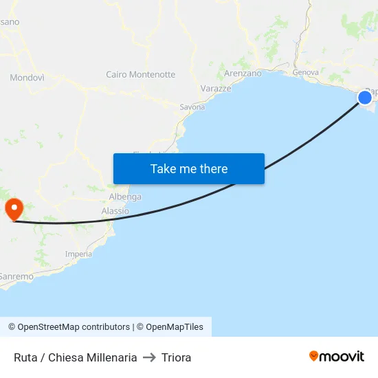 Ruta / Chiesa Millenaria to Triora map