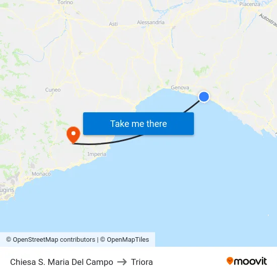 Chiesa S. Maria Del Campo to Triora map