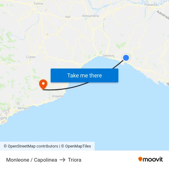 Monleone / Capolinea to Triora map