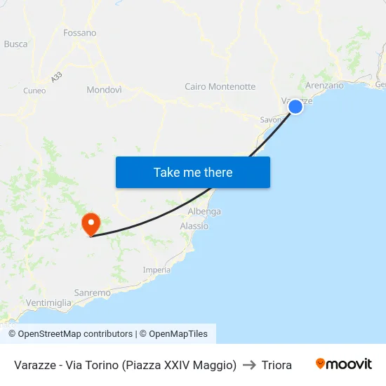 Varazze - Via Torino (Piazza XXIV Maggio) to Triora map