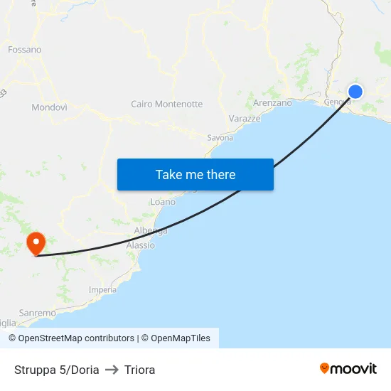 Struppa 5/Doria to Triora map