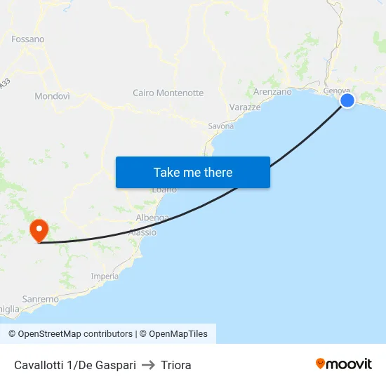 Cavallotti 1/De Gaspari to Triora map