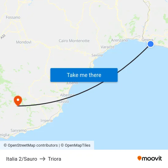 Italia 2/Sauro to Triora map