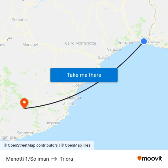 Menotti 1/Soliman to Triora map