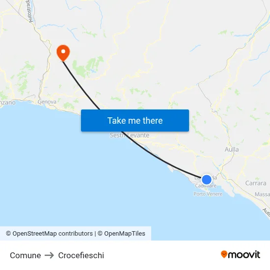 Comune to Crocefieschi map