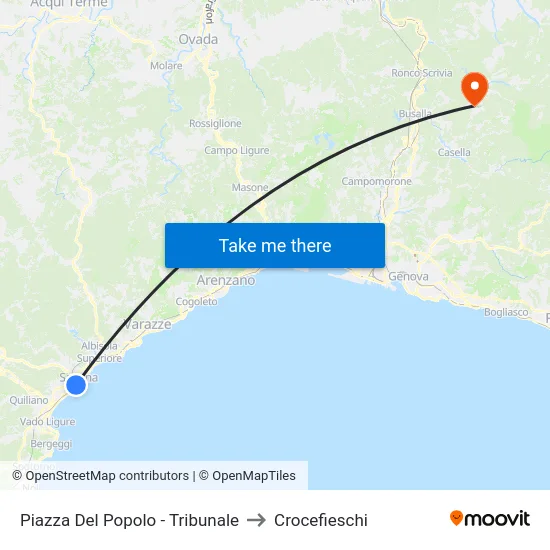 Piazza Del Popolo - Tribunale to Crocefieschi map