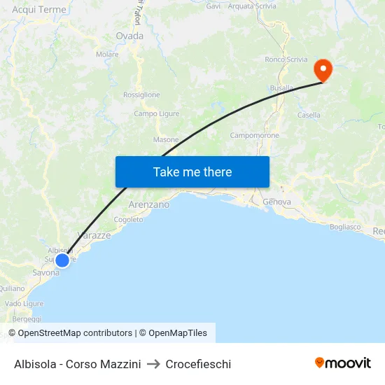 Albisola - Corso Mazzini to Crocefieschi map
