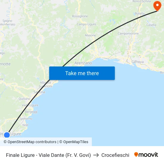 Finale Ligure - Viale Dante (Fr. V. Govi) to Crocefieschi map