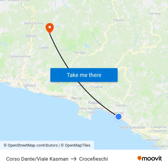 Dante Course/Kasman Avenue to Crocefieschi map