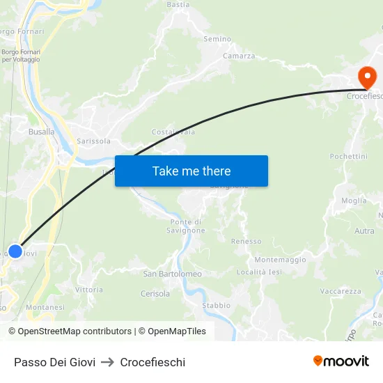 Passo Dei Giovi to Crocefieschi map