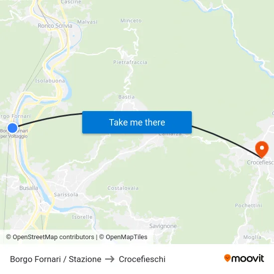 Borgo Fornari / Stazione to Crocefieschi map