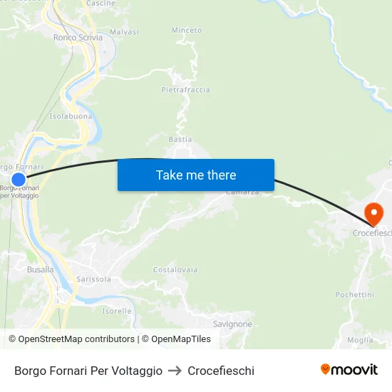 Borgo Fornari Per Voltaggio to Crocefieschi map