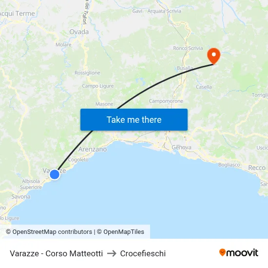 Varazze - Corso Matteotti to Crocefieschi map