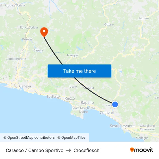Carasco / Sports Field to Crocefieschi map