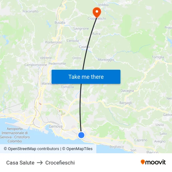 Casa Salute to Crocefieschi map