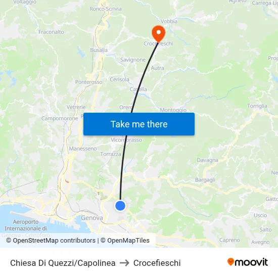 Chiesa Di Quezzi/Capolinea to Crocefieschi map