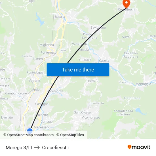 Morego 3/Iit to Crocefieschi map