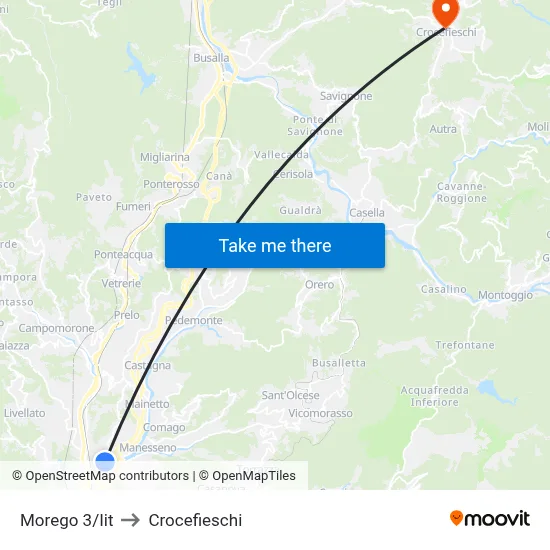 Morego 3/Iit to Crocefieschi map