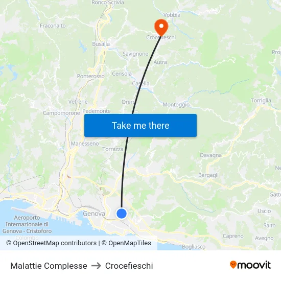 Malattie Complesse to Crocefieschi map