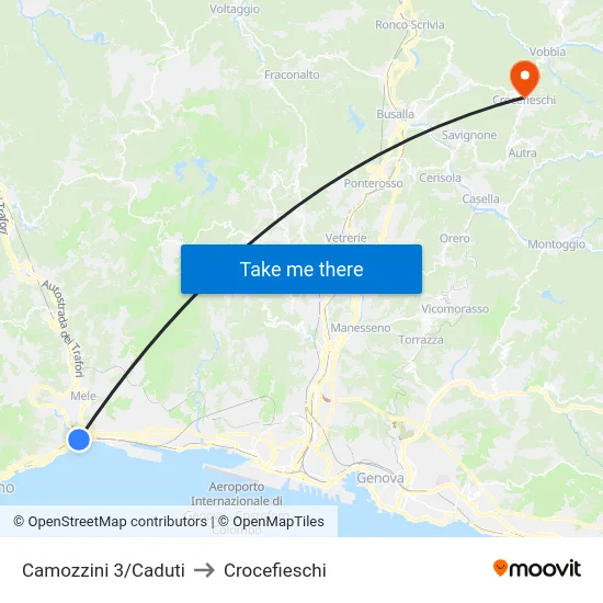Camozzini 3/Caduti to Crocefieschi map
