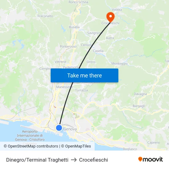 Dinegro/Terminal Traghetti to Crocefieschi map