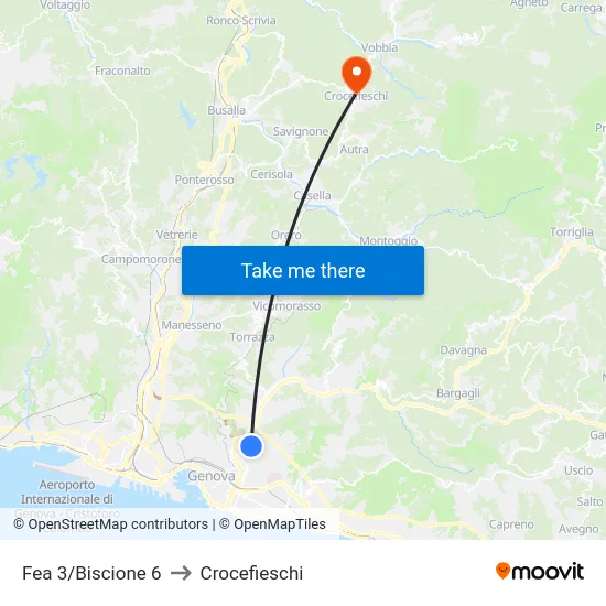Fea 3/Biscione 6 to Crocefieschi map
