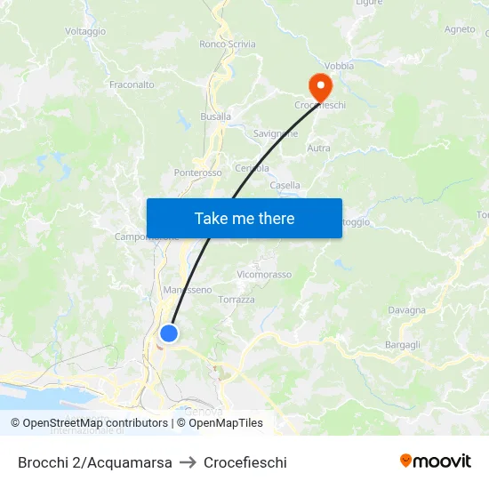 Brocchi 2/Acquamarsa to Crocefieschi map