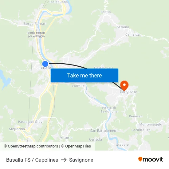 Busalla Station / Terminal to Savignone map