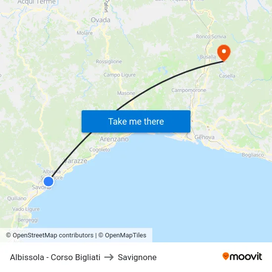 Albissola - Corso Bigliati to Savignone map