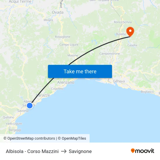 Albisola - Corso Mazzini to Savignone map