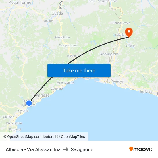 Albisola - Via Alessandria to Savignone map