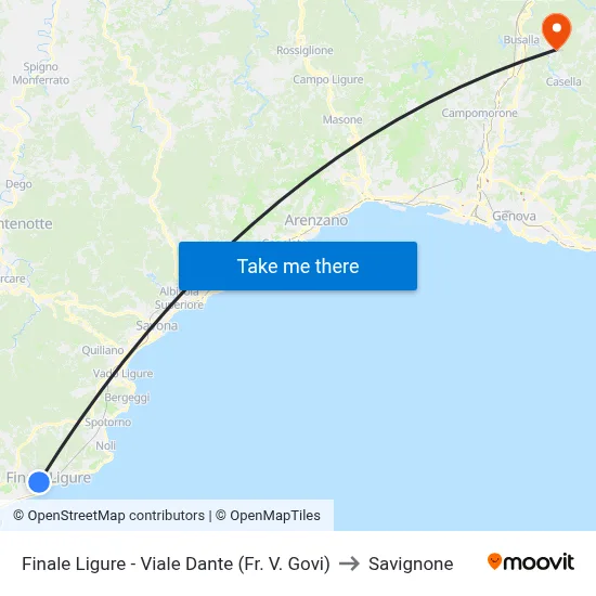 Finale Ligure - Viale Dante (Fr. V. Govi) to Savignone map