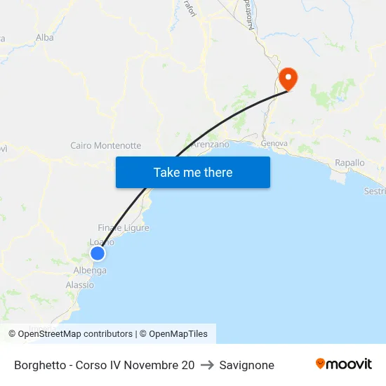 Borghetto - November 4th Course 20 to Savignone map
