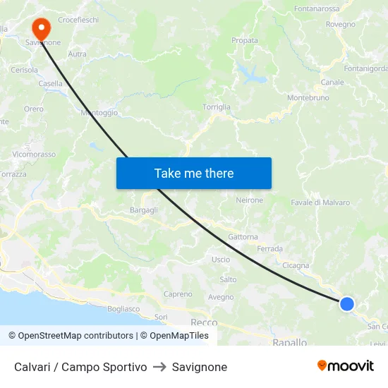 Calvari / Sports Field to Savignone map