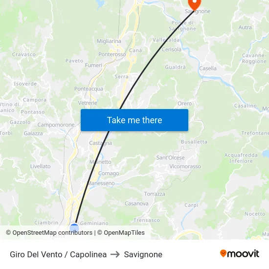 Giro Del Vento / Capolinea to Savignone map