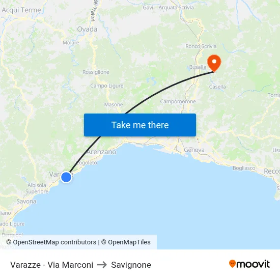Varazze - Marconi Street to Savignone map