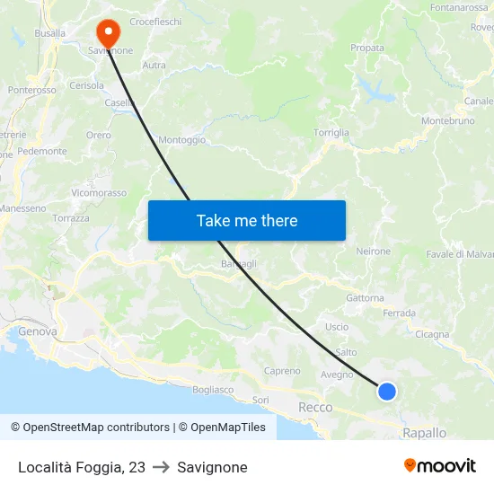 Foggia Locality, 23 to Savignone map