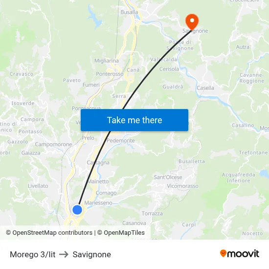 Morego 3/Iit to Savignone map