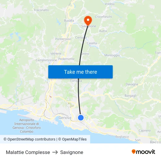 Malattie Complesse to Savignone map