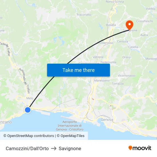 Camozzini/Dall'Orto to Savignone map