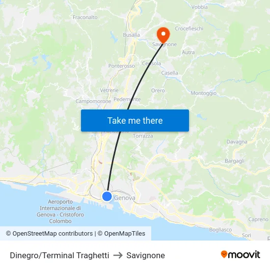 Dinegro/Terminal Traghetti to Savignone map