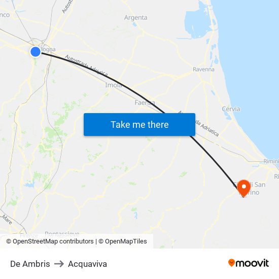 De Ambris to Acquaviva map