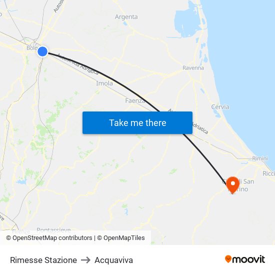 Rimesse Stazione to Acquaviva map