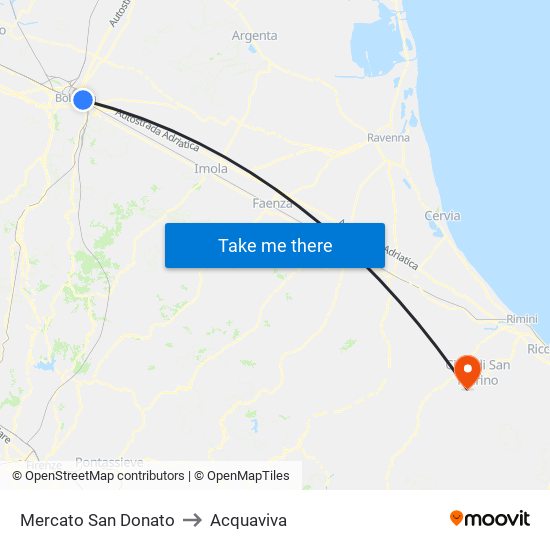Mercato San Donato to Acquaviva map