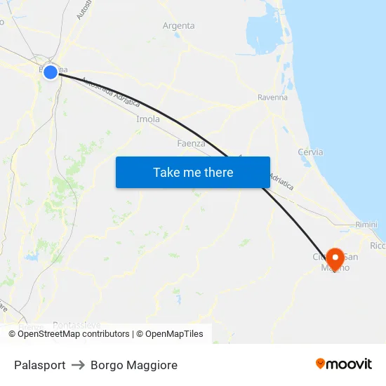 Riva Di Reno - Lame to Maggiore Borough map